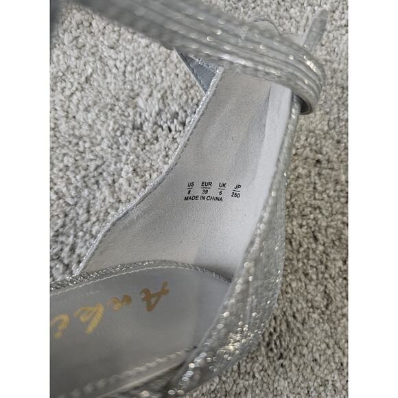 Ankis Size 8 Silver Heeled Sandals Open Toe Women’s Shoes - Picture 6 of 6